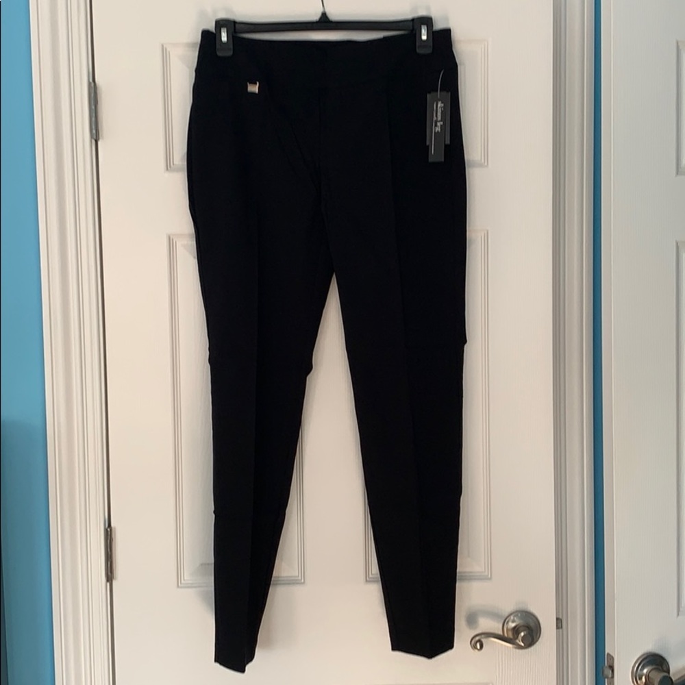 Skinny leg tummy control black pants